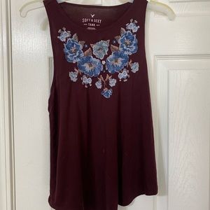 AEO soft and sexy high neck floral tank